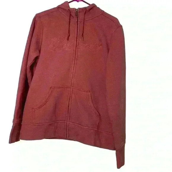 Carhartt Red heathered front full zip hooded thick sweatshirt-Youth12/14 size-L - Picture 2 of 7
